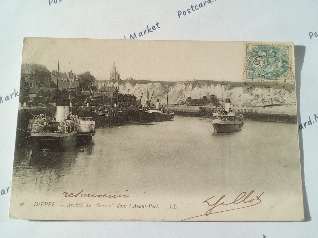 /France/Dieppe/FR_ship_1904_Dieppe. Arrivee du Sussex dans Avant-Port.jpg